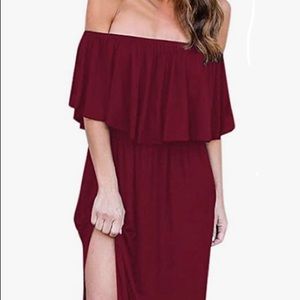Women's Off The Shoulder Ruffle Boho Maxi Sundress